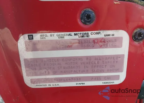 1985 Pontiac Firebird Trans Am from USA, damaged, VIN 1G2FW87H8FL647938